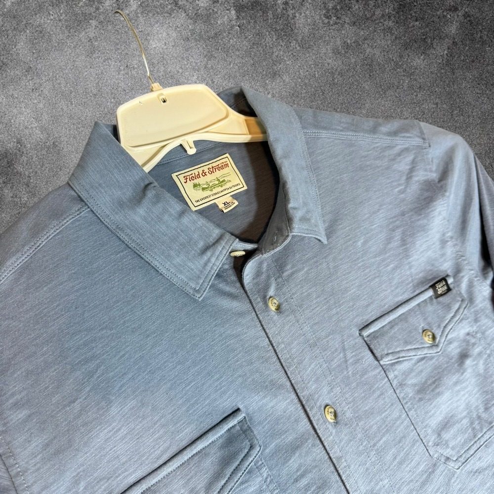 Field & Stream Mens Gorpcore XL Blue Long Sleeve Button Up Americana Outdoors
